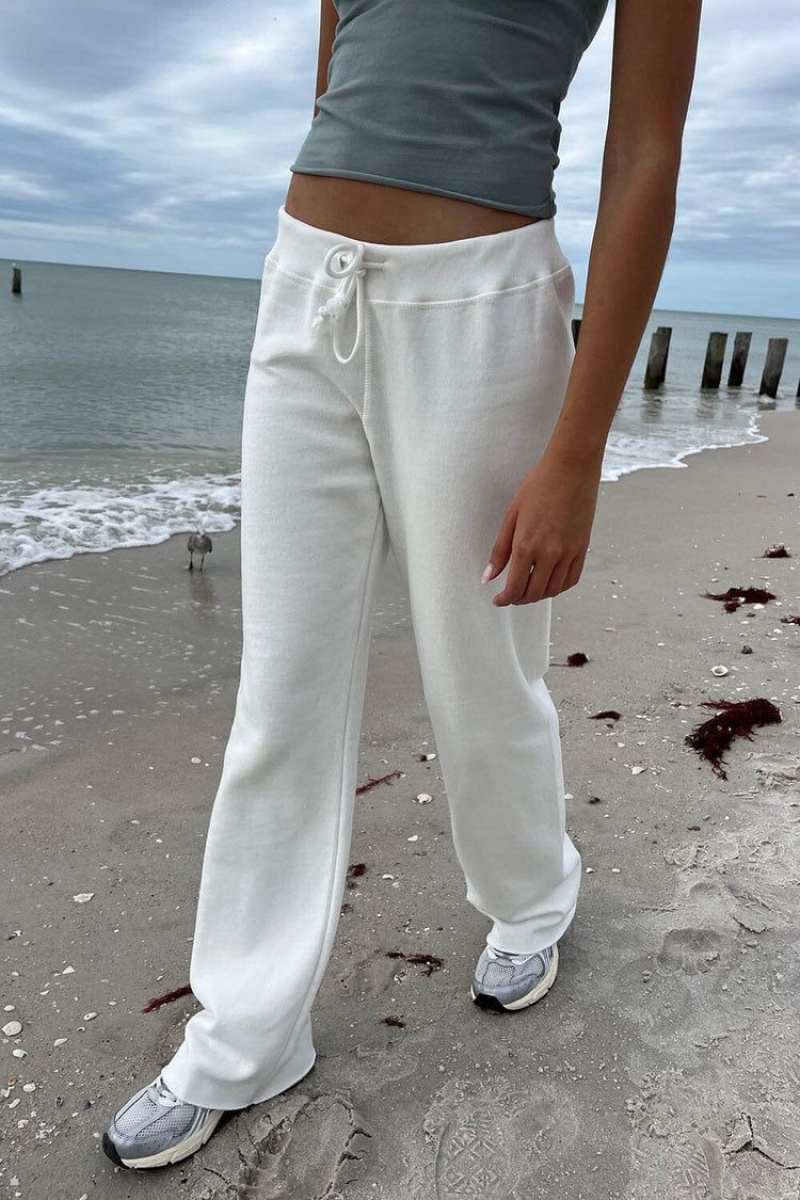 Pantalon Survêtement Brandy Melville Rainey Coton Blanche | SMR-02873407